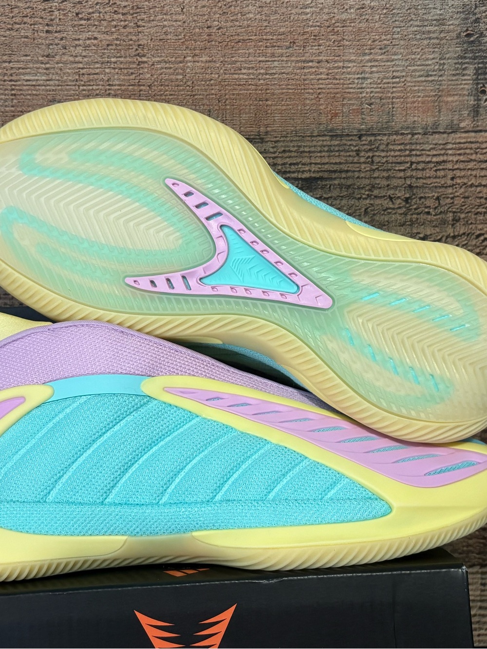 adidas youth 7. Anthony Edward’s collab. Turquoise, Lavender, Yellow - Picture 2 of 4